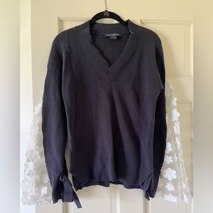 French Connection Navy Caballo Lace Knit Floral Long Sleeve Womens Sweater XS